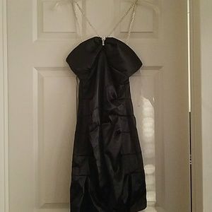 Black dress with jewelry straps